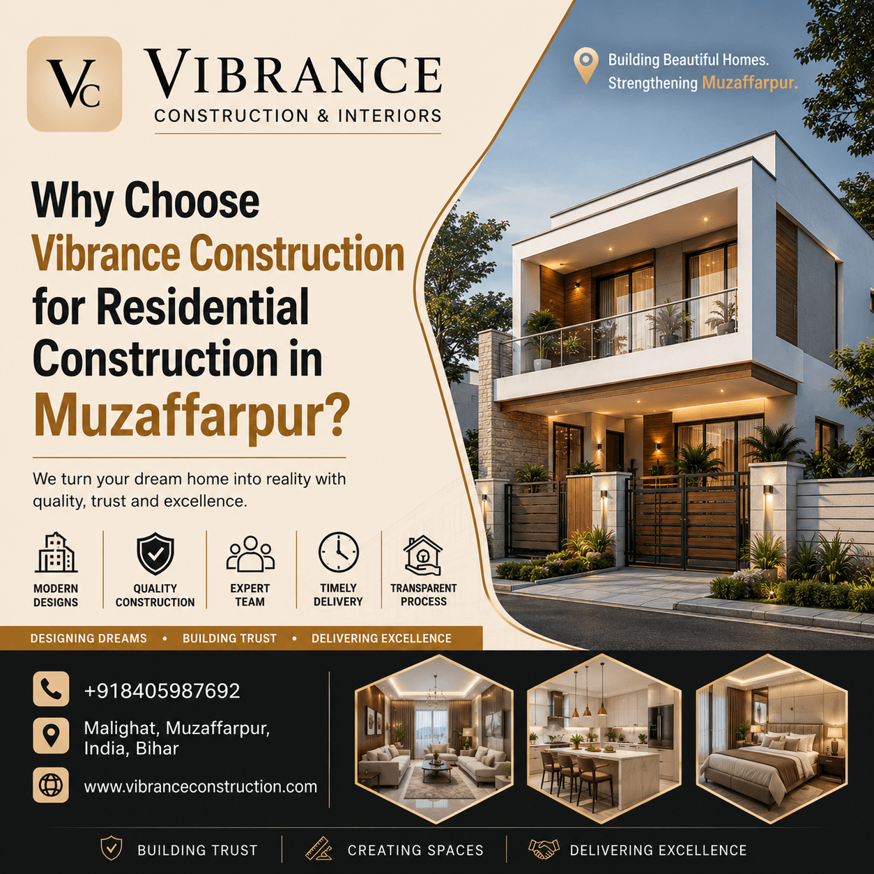 Why Choose Vibrance Construction for Residential Construction in Muzaffarpur?